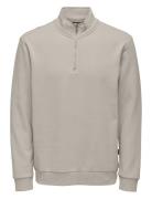 ONLY & SONS Onsceres Half Zip Sweat Noos Kräm