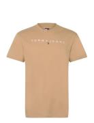 Tommy Jeans Tjm Reg Linear Logo Tee Ext Beige