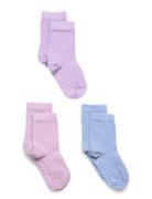 Lindex Sock 3 P Sg Solid Antislip Lila