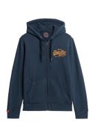 Superdry Vl Embroidered Ziphood Marinblå