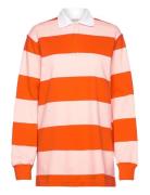 Monki Long-Sleeved Rugby Mini Dress Orange