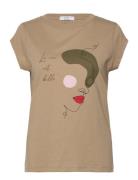 Coster Copenhagen Cc Heart Face T-Shirt - Cap Sleeve Brun