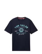 Tom Tailor Logo Tee Marinblå