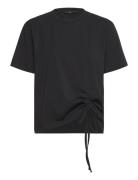 French Connection Rallie Cotton Rouched T-Shirt Svart