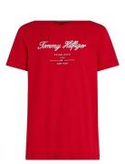 Tommy Hilfiger Script Logo Tee Röd