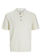 Jack & J S Jjeemil Knit Relaxed Polo Ss Sn Kräm