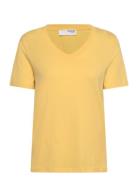 Selected Femme Slfmyessential Ss V-Neck Tee Noos Gul