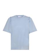 Selected Femme Slfpenelope 2/4 Ruffle Tee Blå