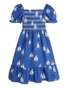 Mini Rodini Sailing Boats Aop Woven Smock Dress Blå