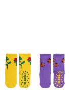 Mini Rodini Lingonberries 2-Pack Anti-Slip Socks Multi/patterned