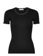 Rosemunde Rwbeatha Ss Regular O-Neck Lace T-S Svart