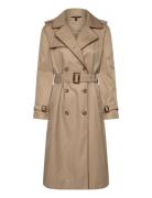 Lauren Ralph Lauren Double-Breasted Cotton-Blend Trench Coat Beige