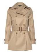 Lauren Ralph Lauren Double-Breasted Cotton-Blend Trench Coat Beige