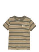 Daily 7 T-Shirt Stripe Khaki Green