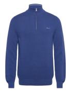 GANT Cotton Pique Half Zip Blå