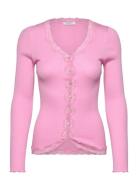 Rosemunde Rwbabette Ls V-Neck Regular Lace Ca Rosa