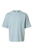 Selected Homme Slhlooseoscar Ss O-Neck Tee Noos Blå