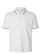 Selected Homme Slhfave Sport Zip Ss Polo Noos Vit