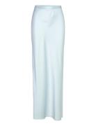Ahlvar Gallery Hana Long Logo Satin Skirt Blå