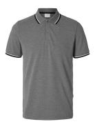 Selected Homme Slhslim-Atlas Sport Ss Polo Grå