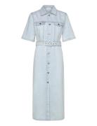Malina Eudora Denim Midi Dress Blå