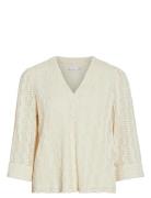 Vila Vilumena V-Neck 3/4 Top Beige