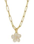 Bud To Rose Calista Enamel Necklace Ivory/Gold Guld