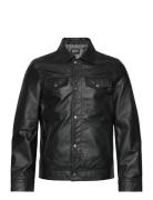 Jofama Walter Leather Bomber Jacket Svart