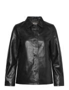 Jofama Leah Leather Worker Jacket Svart