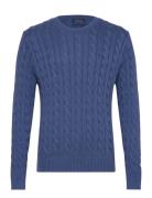 Polo Ralph Lauren Cable-Knit Garment-Dyed Cotton Sweater Marinblå