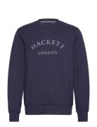 Hackett London Heritage Ess Crew Marinblå