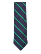 Polo Ralph Lauren Striped Silk Repp Narrow Tie Marinblå