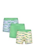 Lindex Boxer 3 Pack Elastic Crocodile Grön