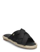 Tommy Hilfiger Satin Espadrille Mule Svart