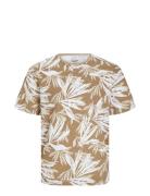 Jack & J S Jjebryan Aop Tee S/S O-Neck Sn Beige
