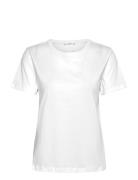 Mango Short-Sleeved Cotton T-Shirt Vit