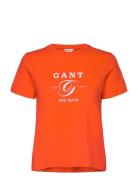 GANT Reg Graphic Ss T-Shirt Orange