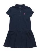 Ralph Lauren Kids Stretch Mesh Polo Dress Blå