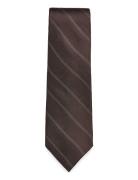 Michael Kors Solid Stripe Tie Brun