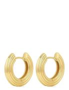 LUV AJ The Mini Ridged Amalfi Hinge Hoops- Gold Guld