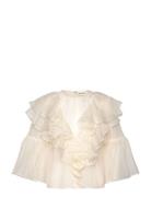 Malina Alexia Organza Frill Blouse Kräm