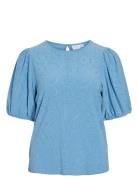 Vila Vikally O-Neck 2/4 Top - Noos Blå