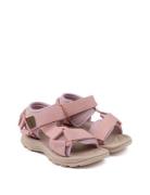 Pom Pom Trecking Sandal Velcro Rosa
