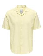 ONLY & SONS Onscaiden Life Ss Solid Resort Linennoos Gul