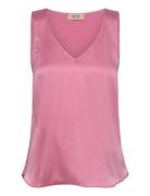MOS MOSH Mmastrid V-Neck Silk Tank Top Rosa
