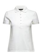 Lauren Ralph Lauren Floral-Logo Cotton Piqué Polo Shirt Vit