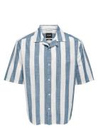 ONLY & SONS Onstes Rlx Ctn Slub Stripe Ss Shirt Noos Blå