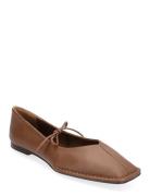 ALOHAS Sway Burgundy Leather Ballet Flats Brun