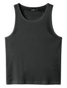 LMTD Nlfhinaja Crop Solid Tank Top Svart