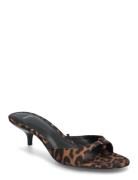 Mango Leopard-Print Kitten-Heel Sandals Multi/patterned